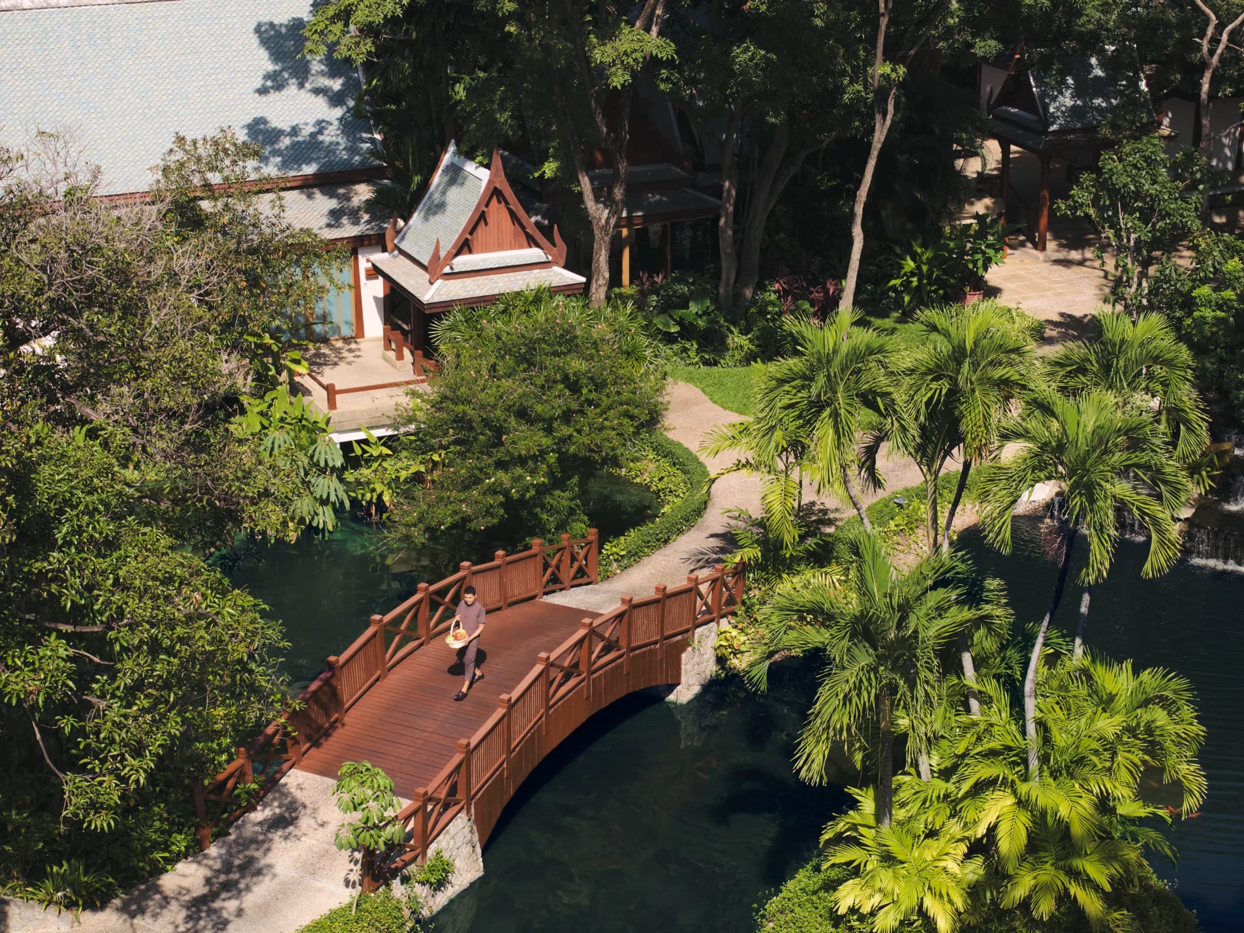 Aerial view of the gardens at Chiva-Som